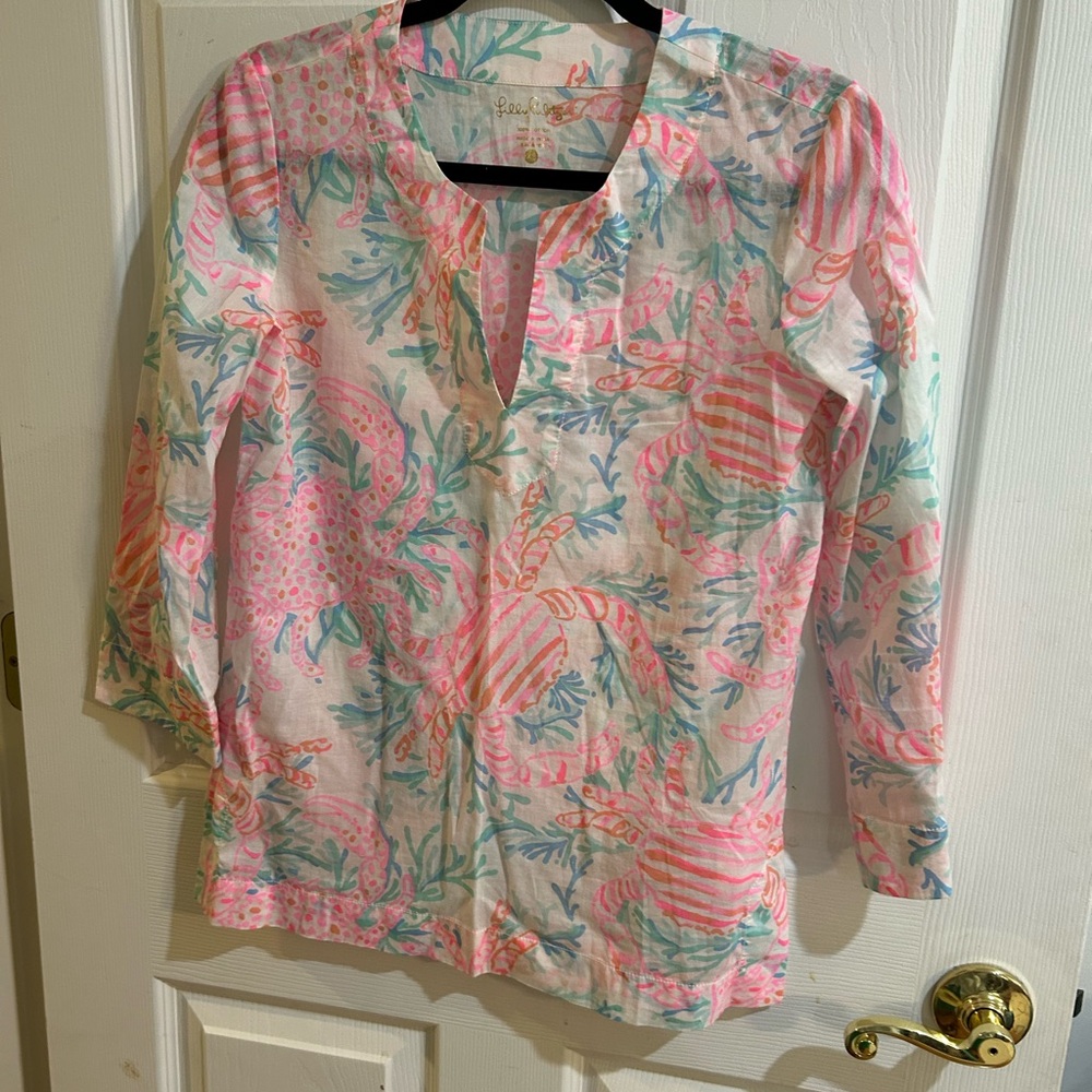 Lilly Pulitzer Pink and Blue Tunic Top